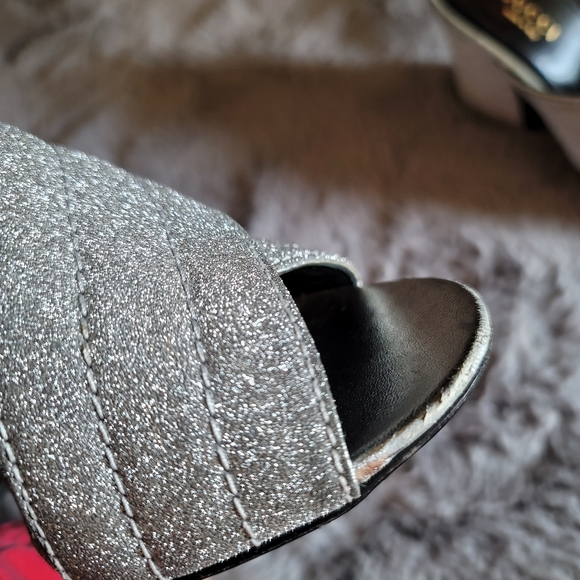 Authentic gucci webby fabric glitter heel mules - Picture 8 of 11